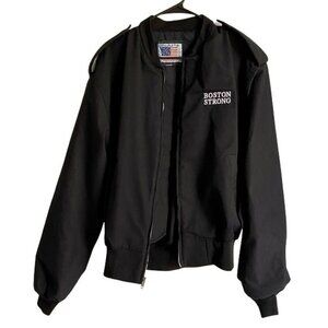 Snap n Wear Boston Strong Full Zip Black Jacket  Mens Size Large